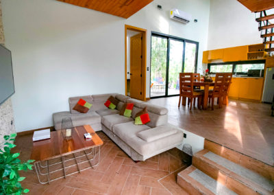 Villas Cozumel - Villa Violeta, accommodation in Cozumel, living room, dinning room and kitchen, Cozumel.
