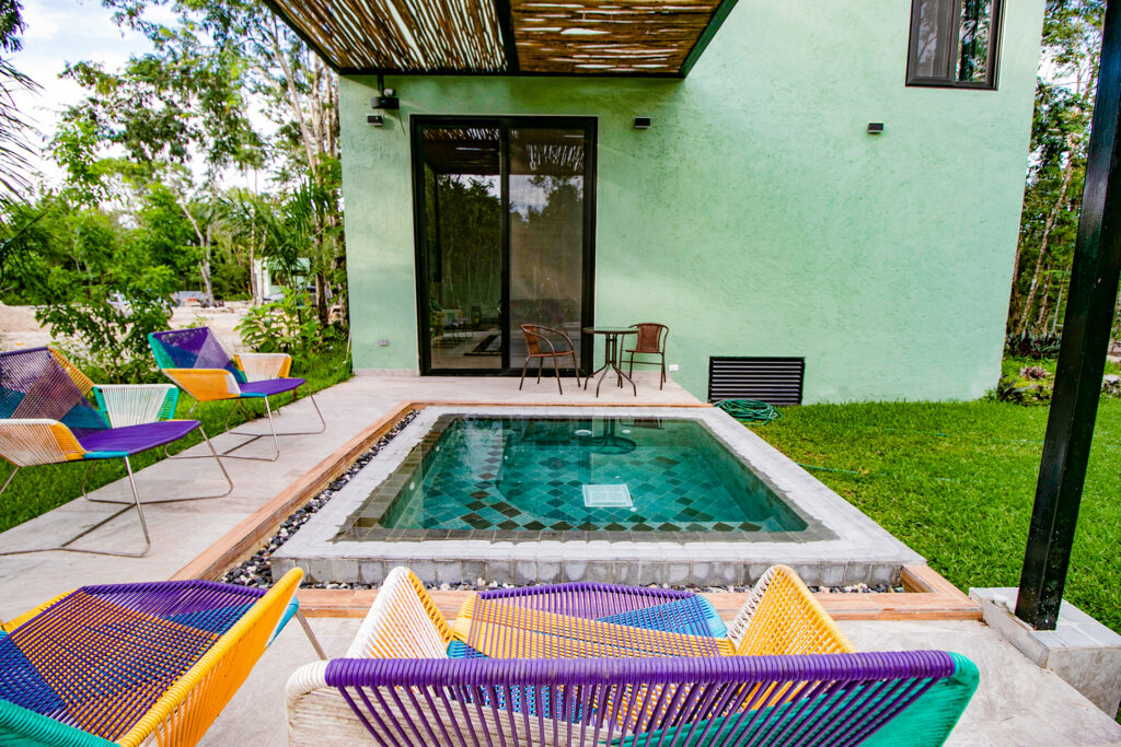 Villa Violeta, lugar de hospedaje, jacuzzi, jardin, relax, Cozumel