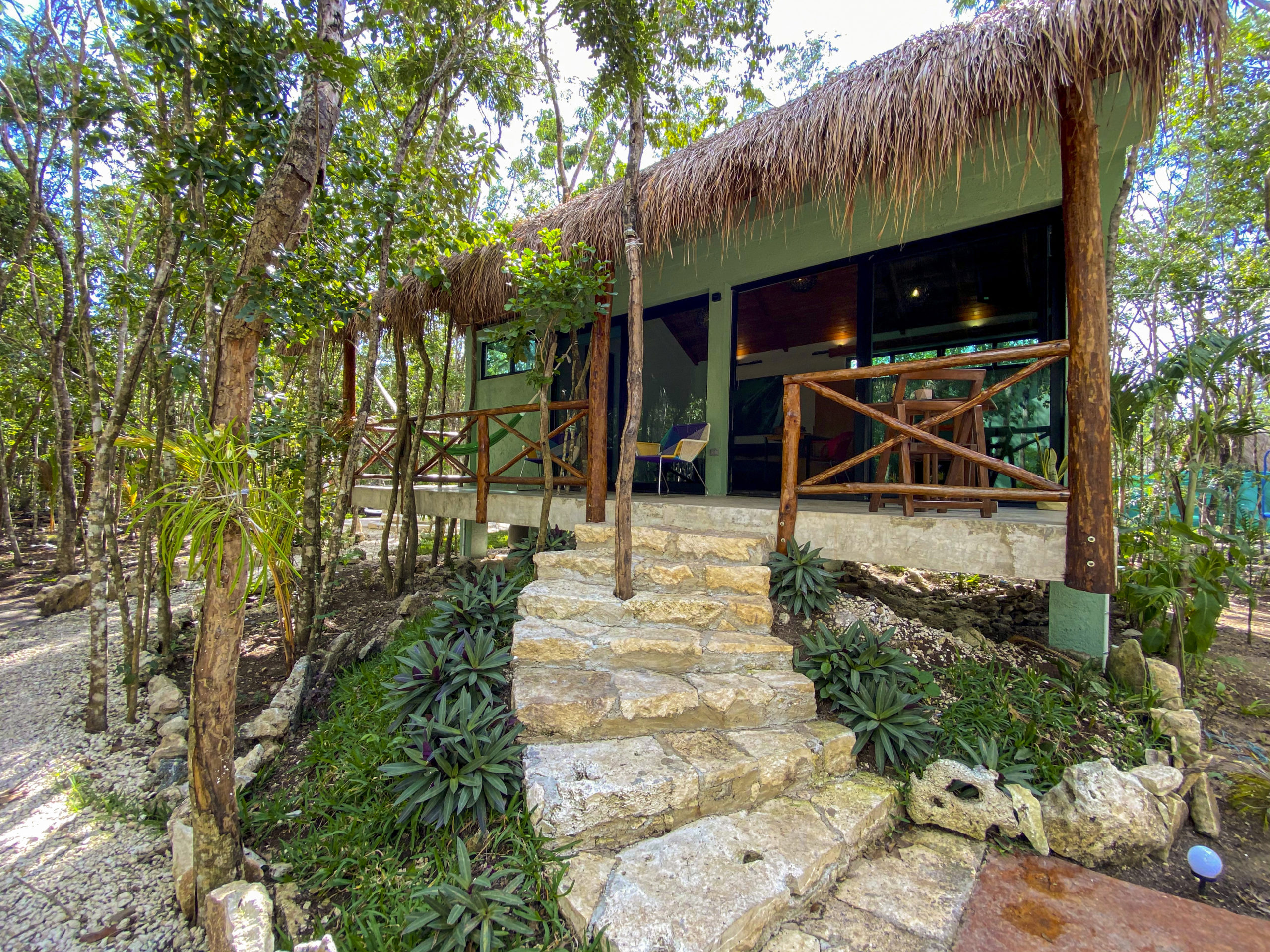 Villa Jaguar, accommodation in Cozumel, exterior, nature, in front, plants, stairs, Cozumel