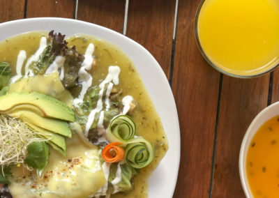 La Caracola, kitchen, accommodation in Cozumel, breakfast, fruit, natural, nature, rustic, juice orange, Cozumel