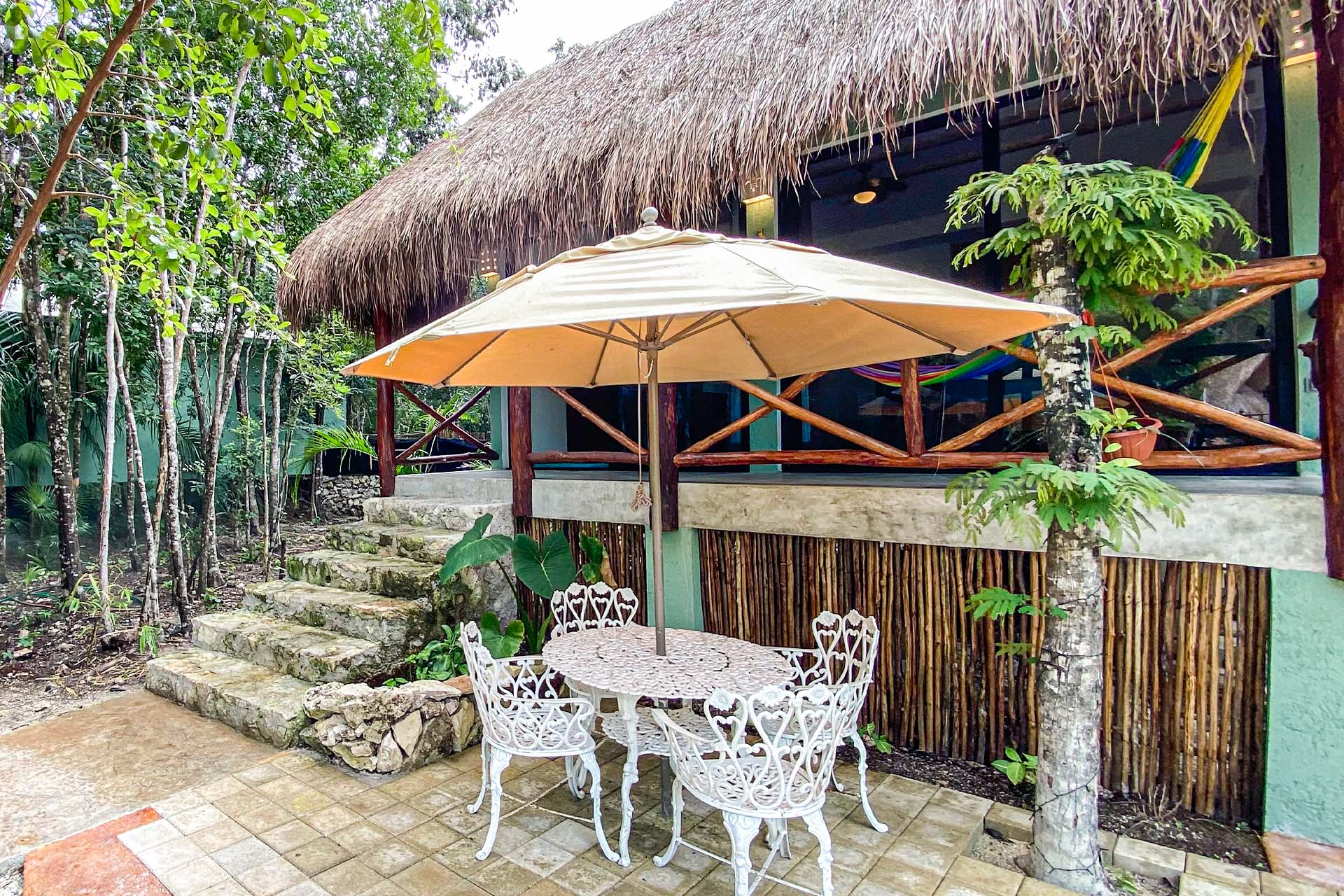 Villa Jaguar, accommodation in Cozumel, exterior, nature, in front, plants, stairs, Cozumel